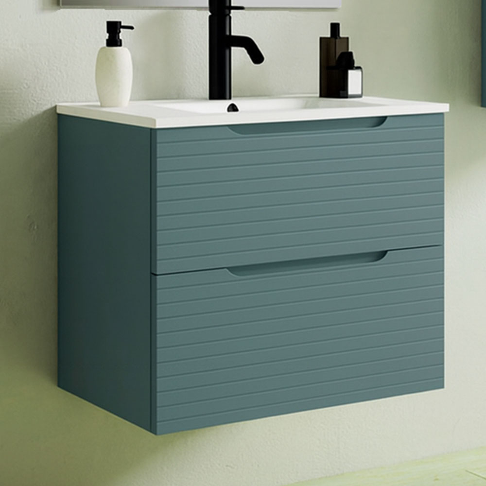 Kibath Mueble de Baño 60 cm con Lavabo BOREAL 2 cajones suspendido - Imagen 5