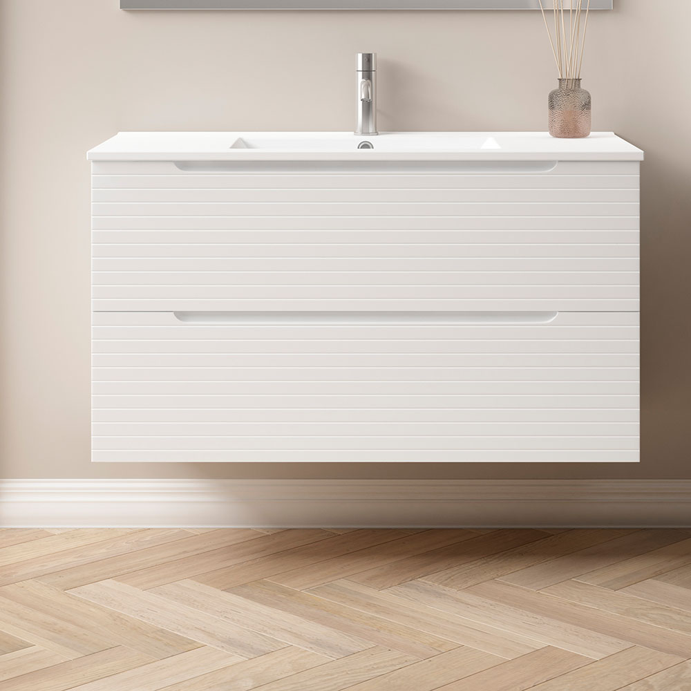 Kibath Mueble de Baño 80 cm con Lavabo BOREAL 2 cajones suspendido - Imagen 5