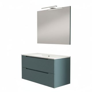 Kibath Conjunto de Mueble de Baño 80 cm BOREAL 2 cajones suspendido - Azul Oceano