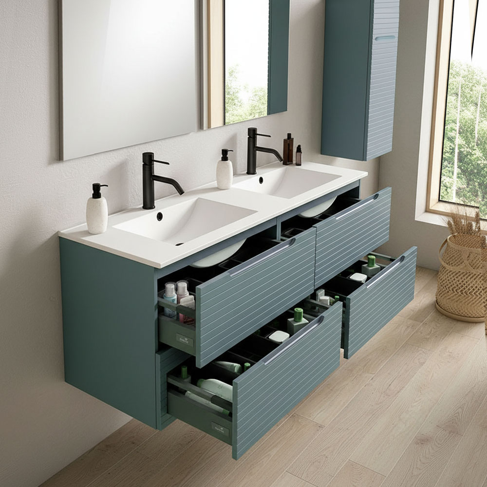 Kibath Mueble de Baño 120 cm con Lavabo BOREAL 2 cajones suspendido - Imagen 5