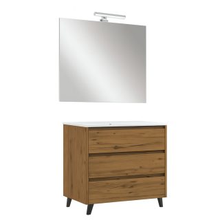 Kibath Conjunto de Mueble de Baño SIREX 3 cajones con patas - 80 cm