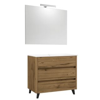 Kibath Conjunto de Mueble de Baño SIREX 3 cajones con patas - 100 cm