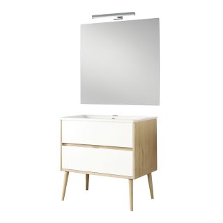 Kibath Conjunto de Mueble de Baño NORUEGA 2 cajones suspendido (patas decorativas incluidas) - 70 cm