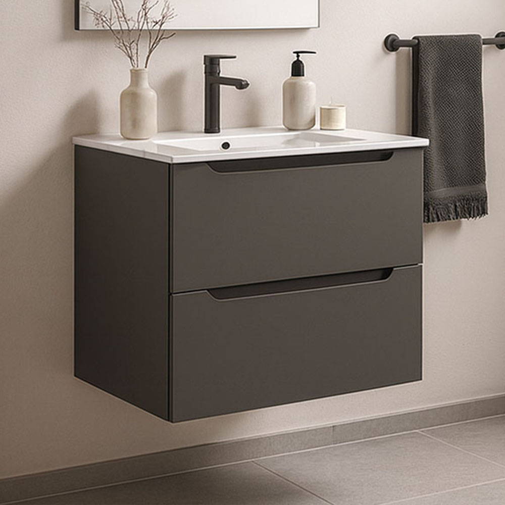 Kibath Mueble de Baño 60cm con Lavabo VICTORIA 2 cajones suspendido - Imagen 4