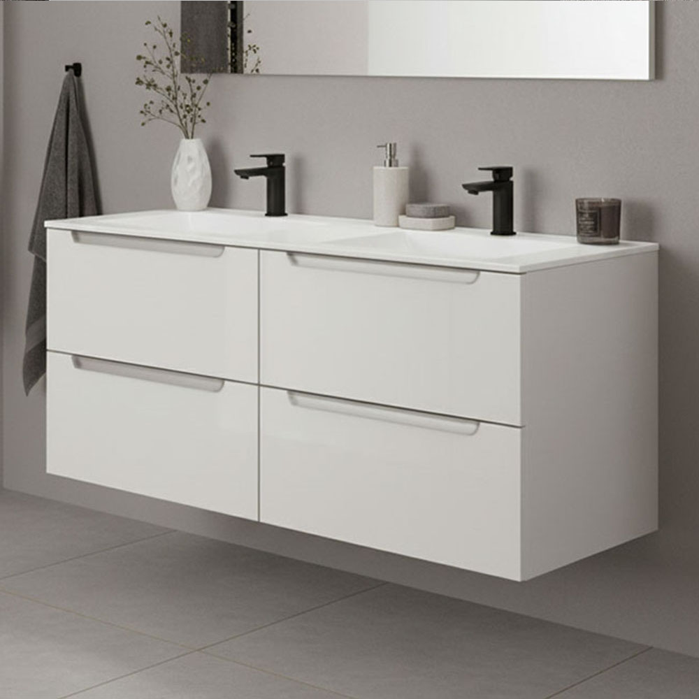 Kibath Mueble de Baño 120 cm con Lavabo VICTORIA 2 cajones suspendido - Imagen 6