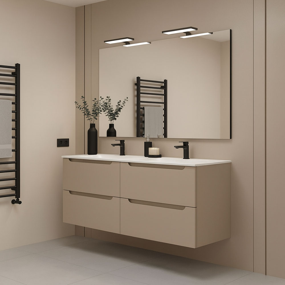 Kibath Mueble de Baño 120 cm con Lavabo VICTORIA 2 cajones suspendido - Imagen 2