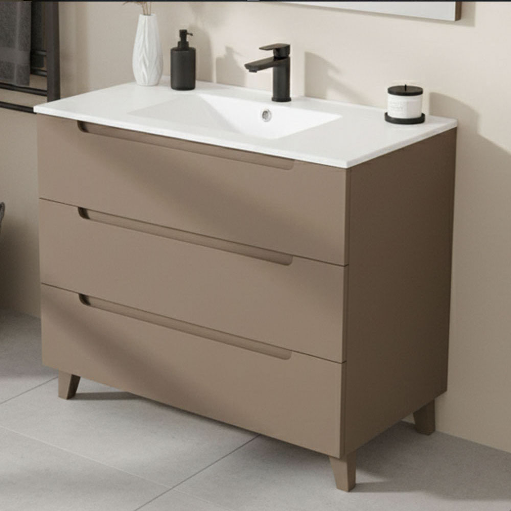 Kibath Mueble de Baño 80 cm con Lavabo VICTORIA 3 cajones con patas - Imagen 2