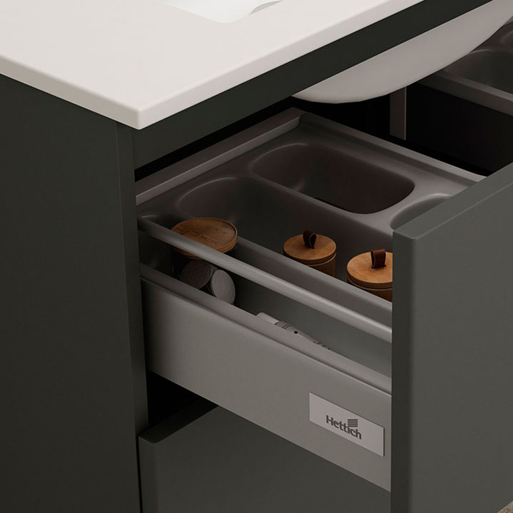 Kibath Mueble de Baño 80 cm con Lavabo VICTORIA 3 cajones con patas - Imagen 4