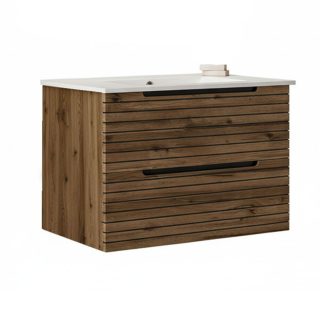 Kibath Mueble de baño con Lavabo KEN 60x45 cm acabado Desierto mate 2 cajones suspendido