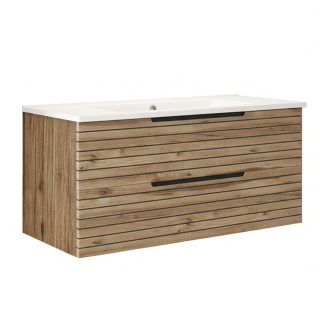 Kibath Mueble de baño con Lavabo KEN 80x45 cm acabado Desierto mate 2 cajones suspendido