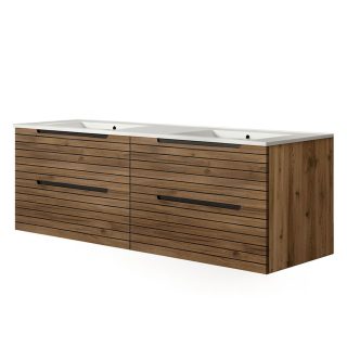 Kibath Mueble de baño con Lavabo KEN 120x45 cm acabado Desierto mate 2 cajones suspendido