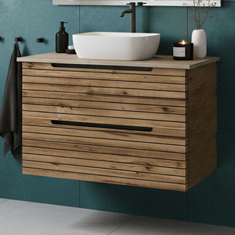 Kibath Mueble de baño con Lavabo KEN 60x45 cm acabado Desierto mate 2 cajones suspendido - Imagen 2