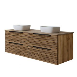 Kibath Mueble de baño con Lavabo KEN 120x45 cm acabado Desierto mate 2 cajones suspendido