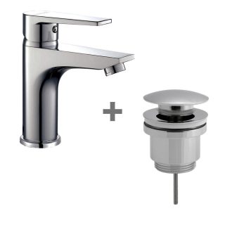 Kibath Pack DEN grifo y clic clac acabado negro mate fabricado en latón