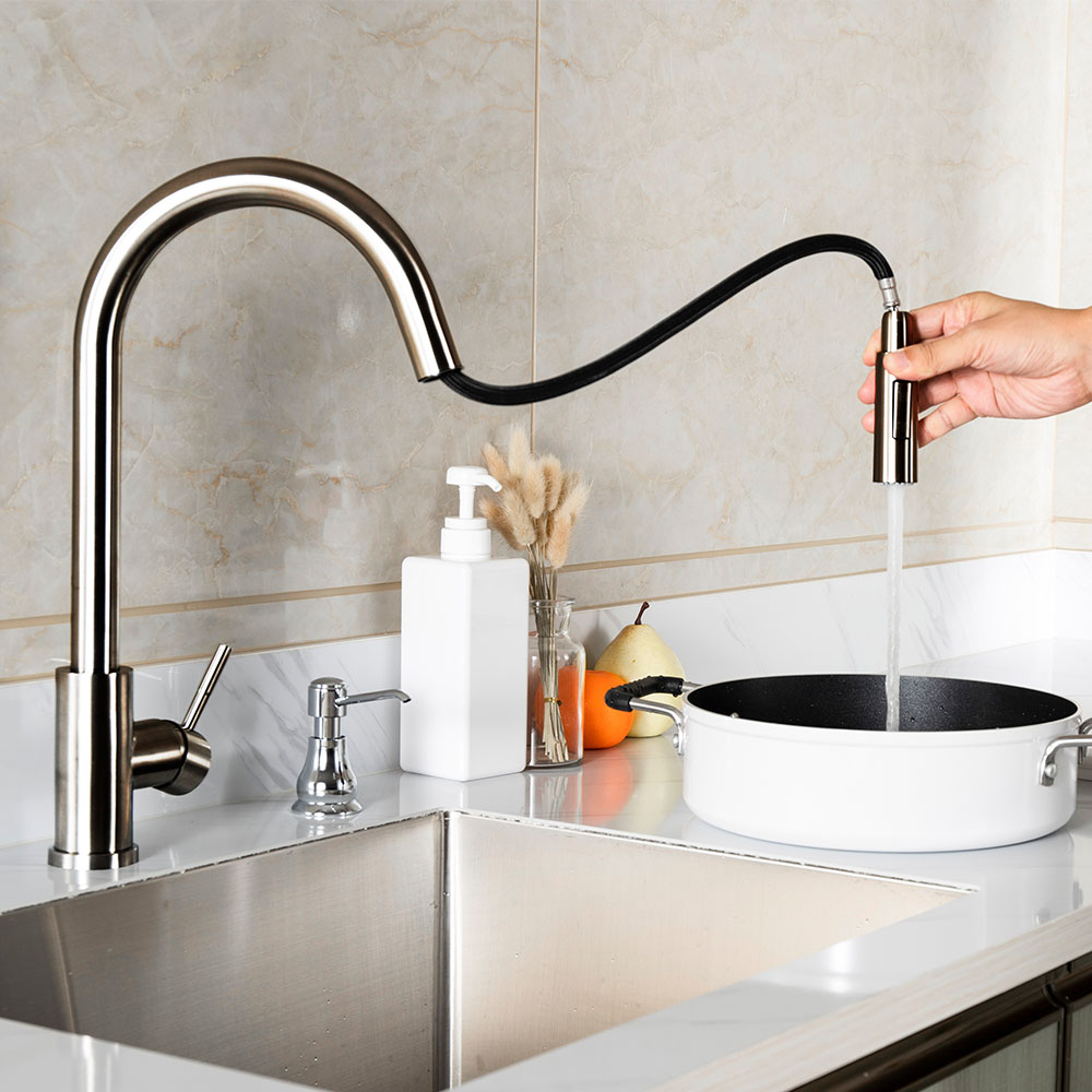 Kibath Pack fregadero + grifo monomando SOLUT acabado cepillado cepillado fabricado en acero inoxidable - Imagen 3