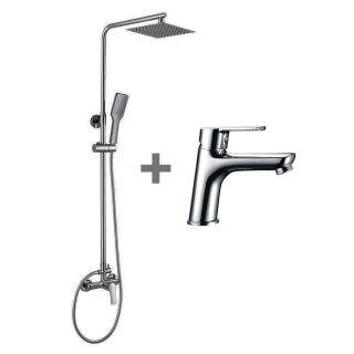 Kibath Pack monomando SIX columna y grifo acabado cromo brillo fabricado en latón