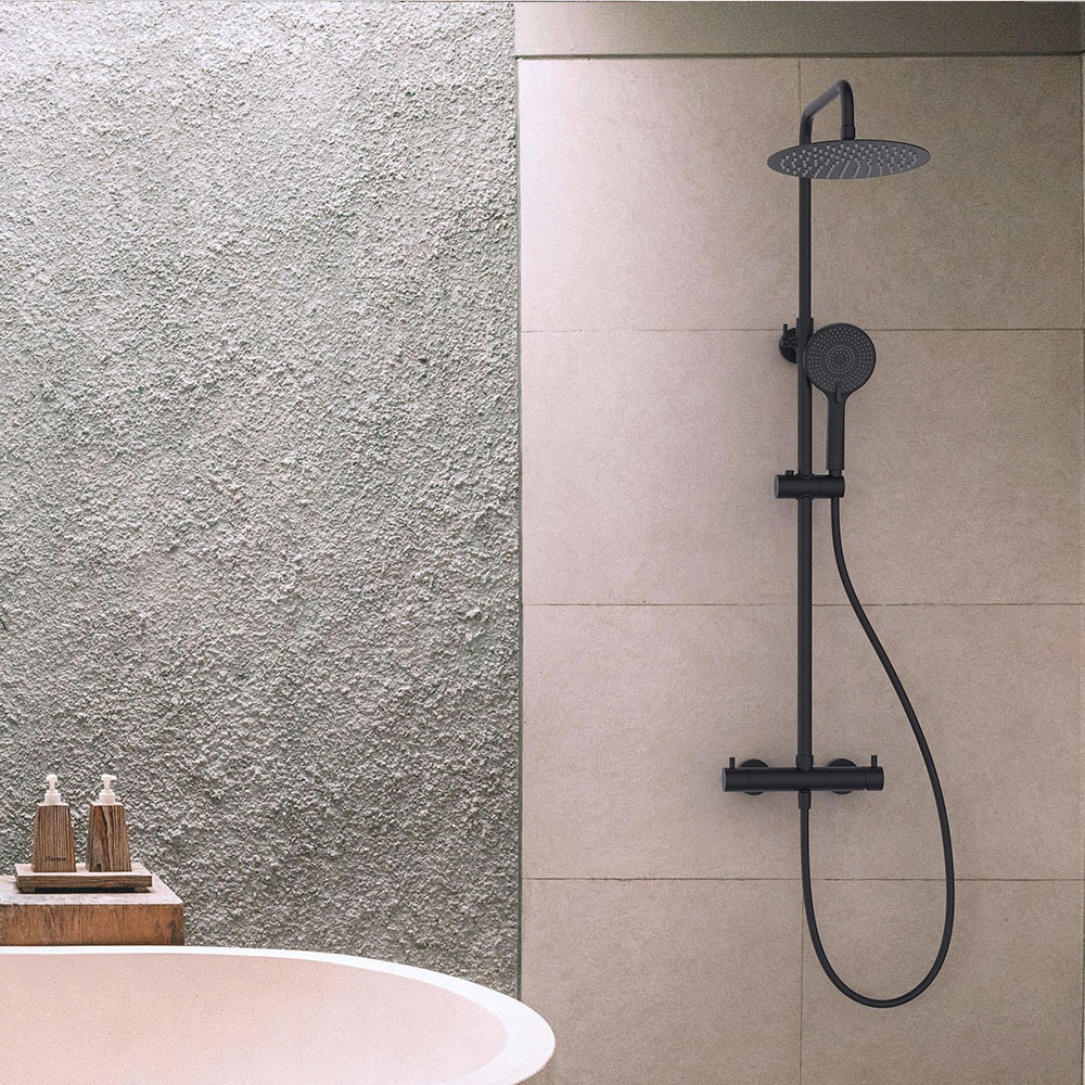 Kibath Pack monomando DAK columna y grifo acabado negro mate fabricado en latón - Imagen 6