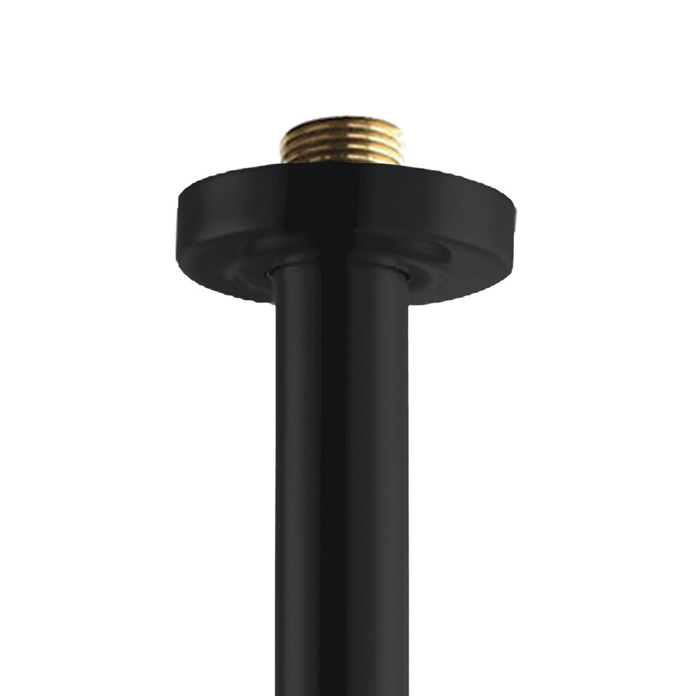 Kibath Soporte Brazo De Ducha de 20 cm techo redondo acabado cromo brillo de latón - Imagen 3