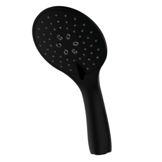 Kibath Maneral Mango De Ducha redondo acabado negro mate fabricado en ABS