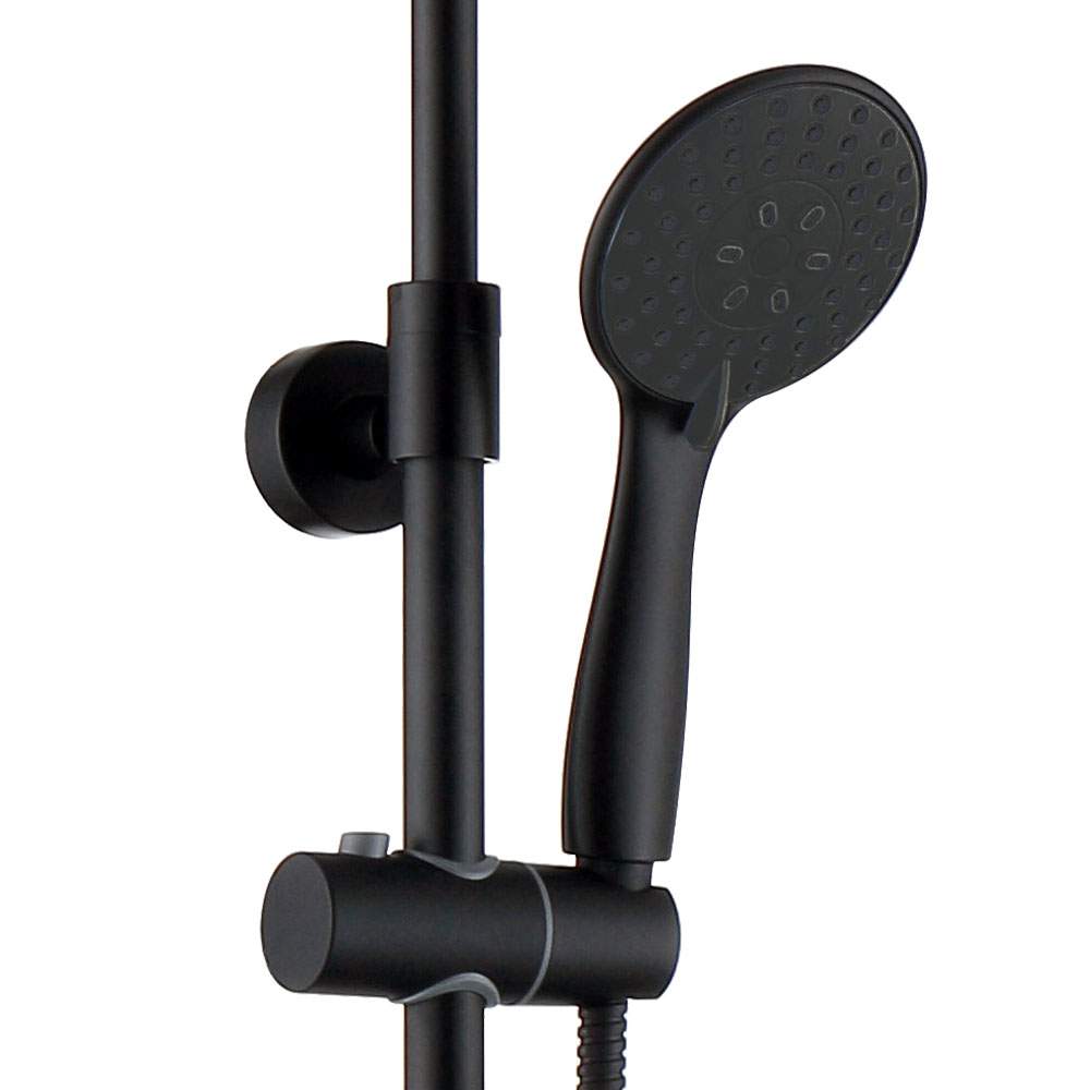 Kibath Maneral Mango De Ducha redondo acabado negro mate fabricado en ABS - Imagen 3