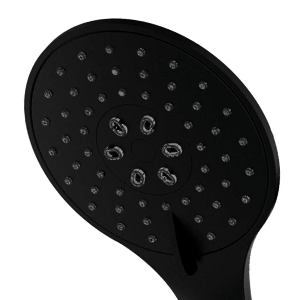 Kibath Maneral Mango De Ducha redondo acabado negro mate fabricado en ABS - Imagen 4