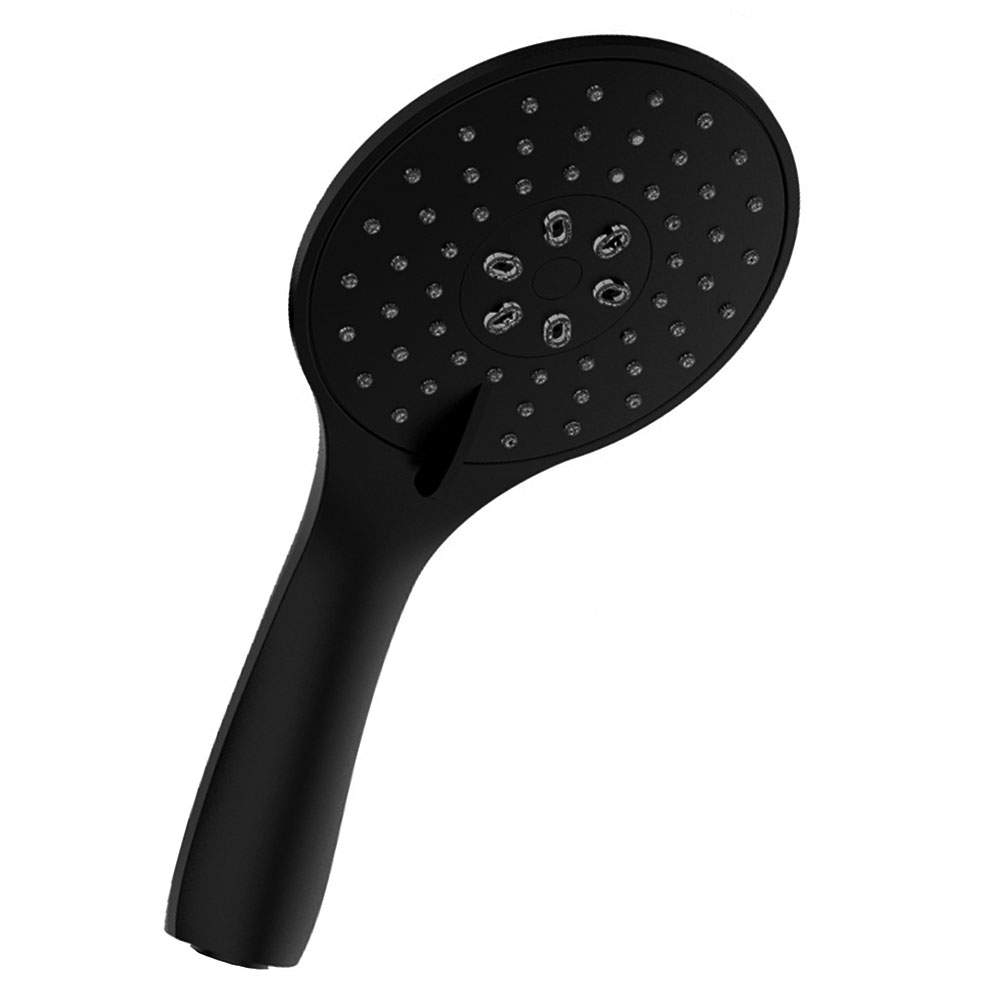 Kibath Maneral Mango De Ducha redondo acabado negro mate fabricado en ABS - Imagen 5