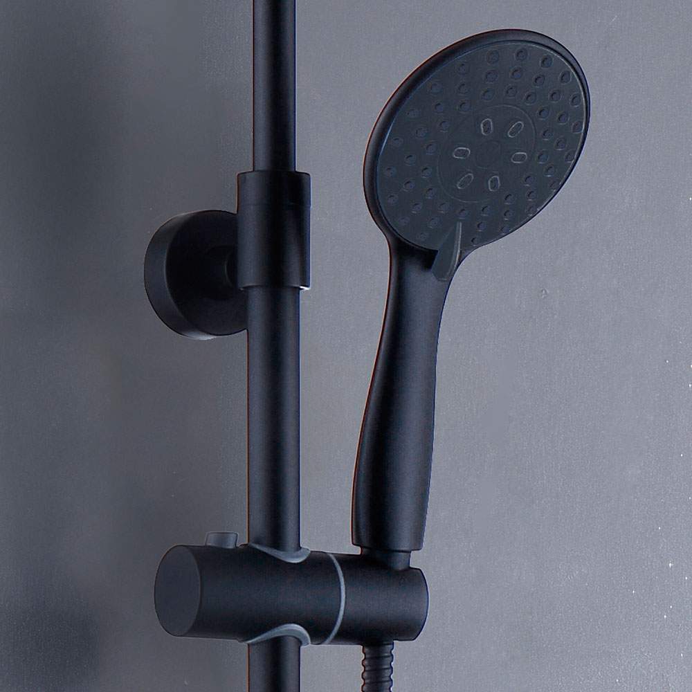 Kibath Maneral Mango De Ducha redondo acabado negro mate fabricado en ABS - Imagen 6