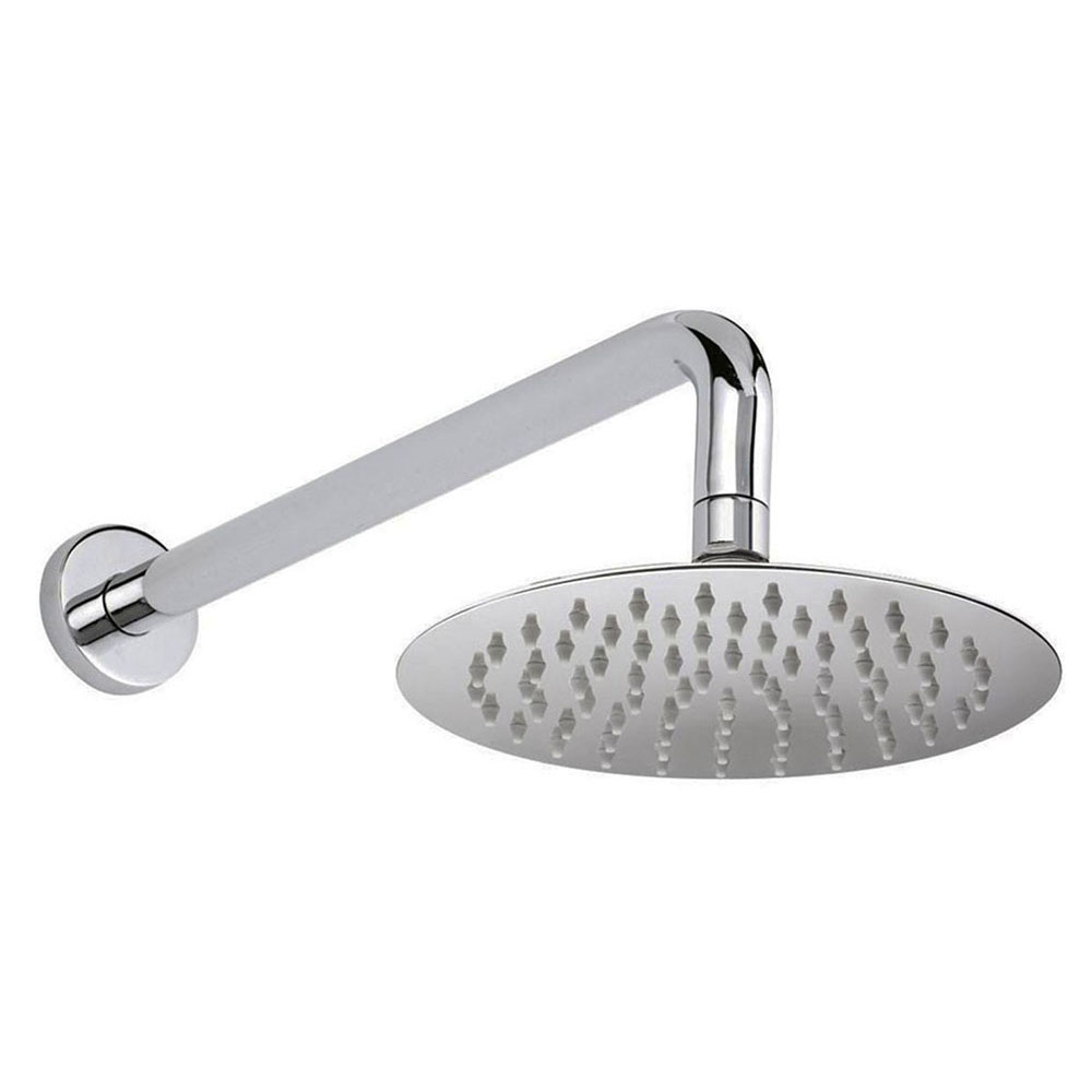 Kibath Soporte Brazo De Ducha de 40 cm pared redondo acabado cromo brillo de latón - Imagen 4