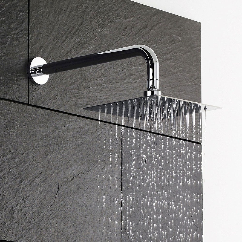 Kibath Soporte Brazo De Ducha de 40 cm pared redondo acabado cromo brillo de latón - Imagen 5