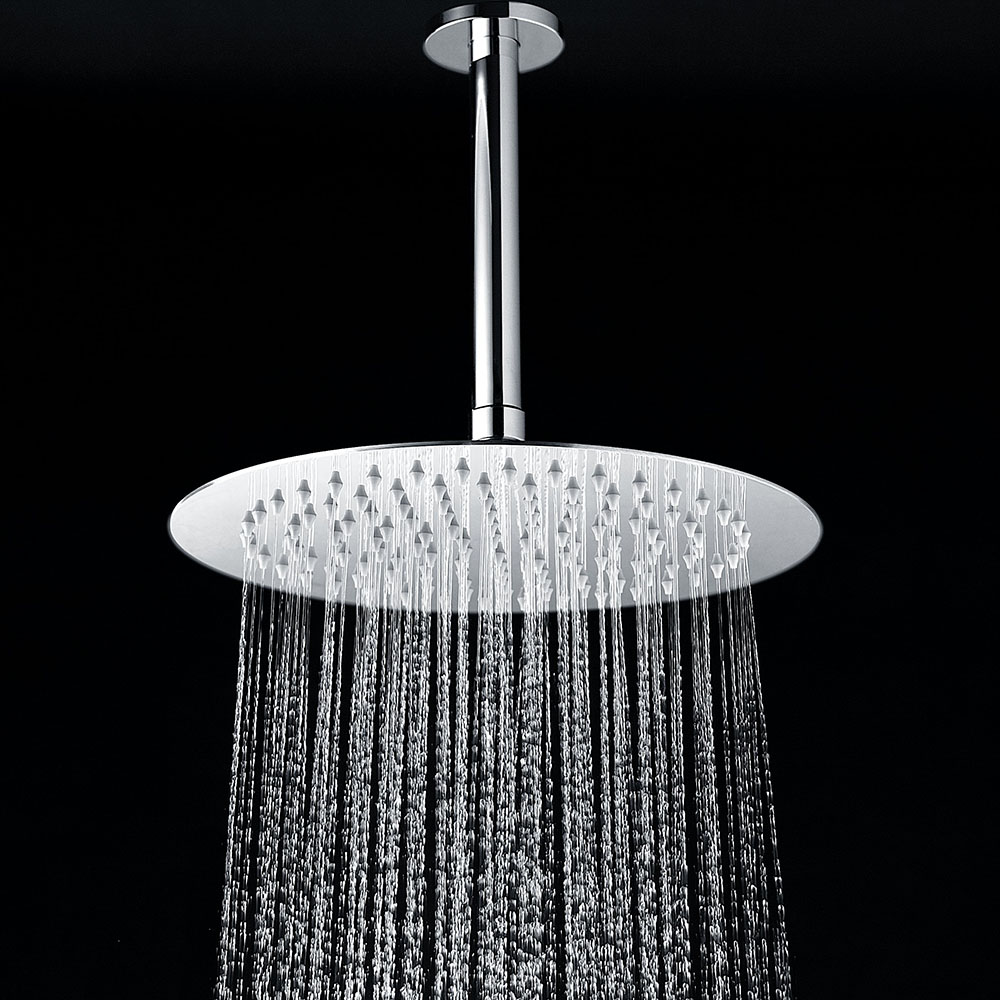 Kibath Soporte Brazo De Ducha de 20 cm techo redondo acabado cromo brillo de latón - Imagen 5