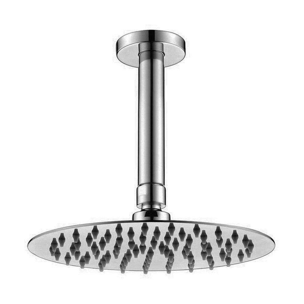 Kibath Soporte Brazo De Ducha de 20 cm techo redondo acabado cromo brillo de latón - Imagen 6