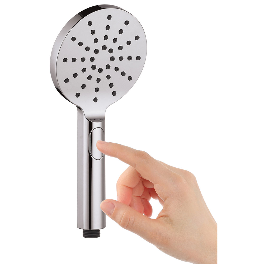 Kibath Maneral Mango De Ducha redondo NIRIA acabado cromo brillo fabricado en ABS - Imagen 3