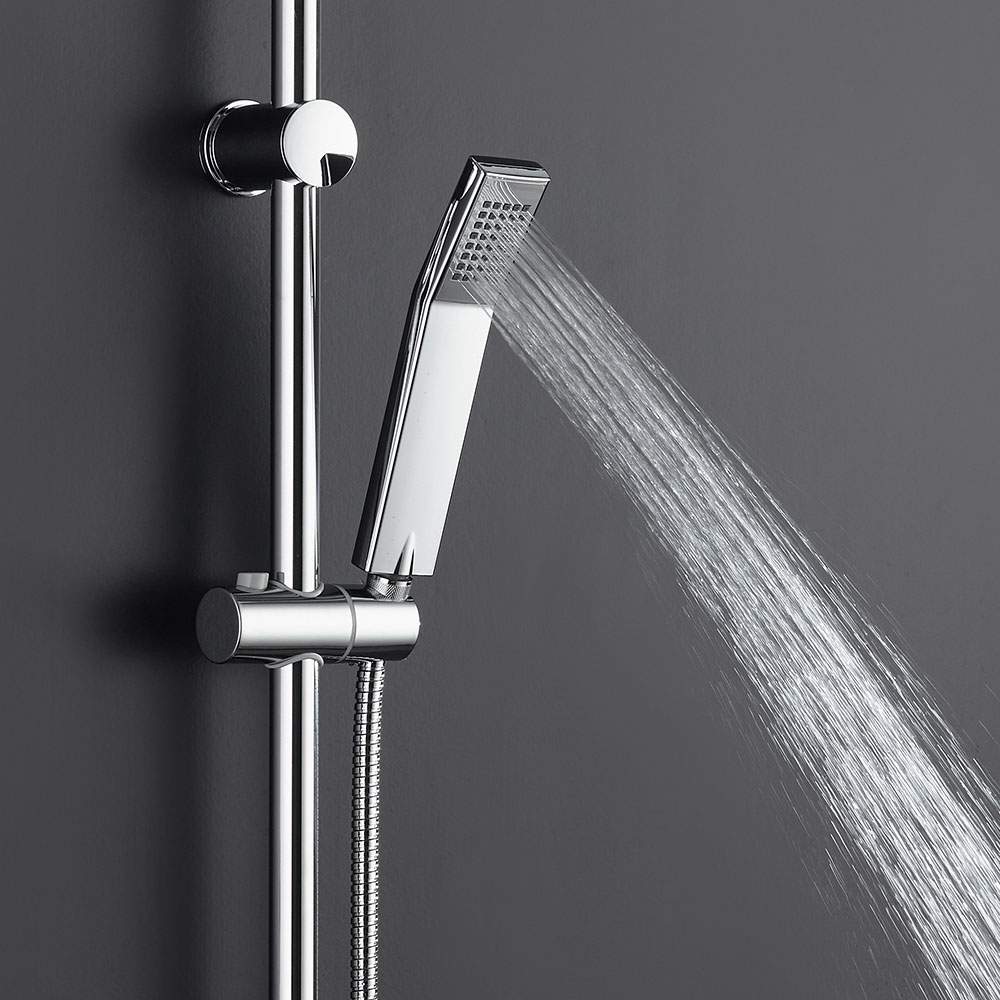 Kibath Maneral Mango De Ducha cuadrado acabado cromo brillo fabricado en ABS - Imagen 6