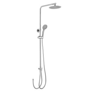 Kibath Columna De Ducha sin grifería redonda 79-125 cm acabado cromo brillo fabricado en latón