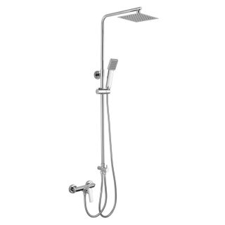 Kibath Columna De Ducha sin grifería cuadrada 79-125 cm acabado cromo brillo fabricado en latón