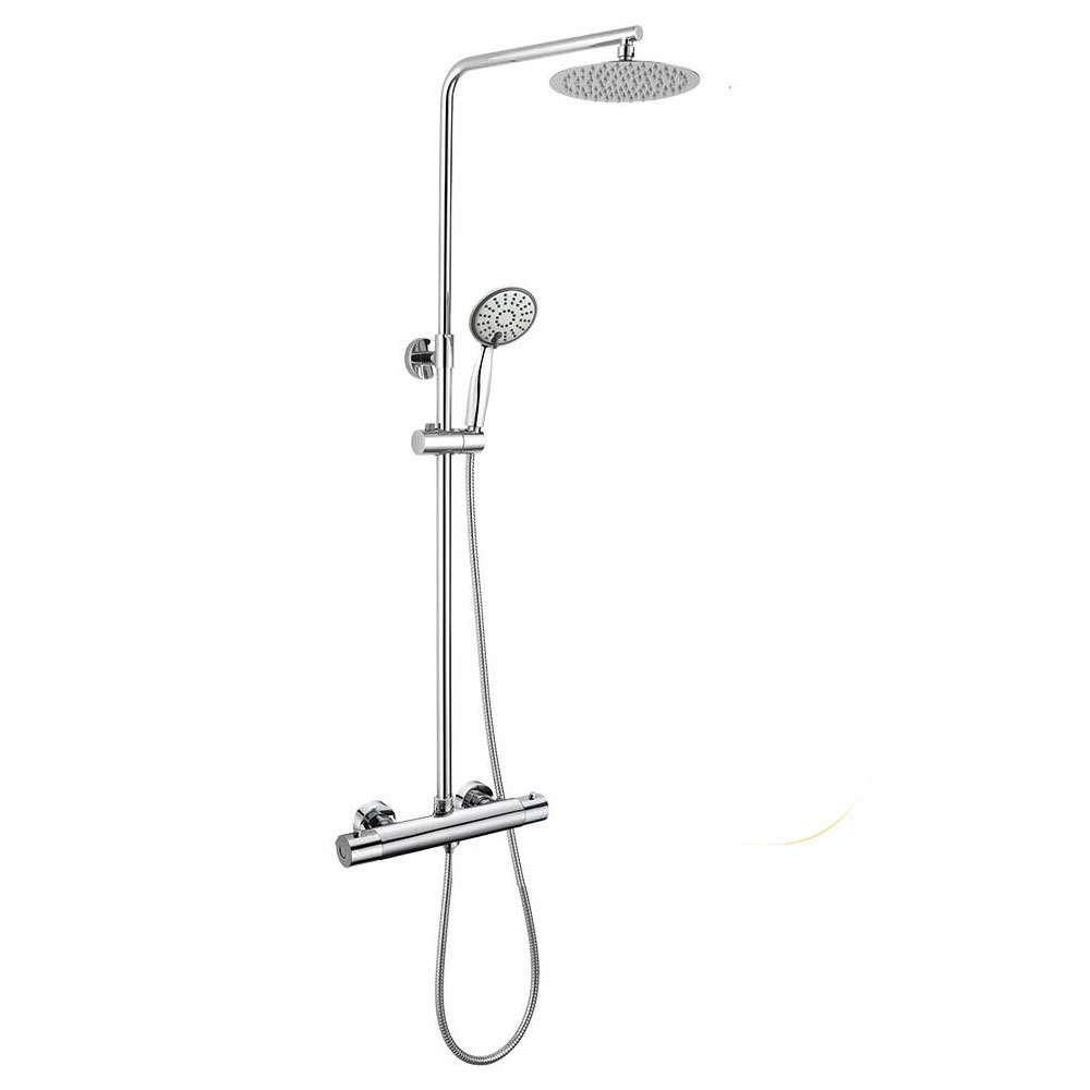 Kibath Columna De Ducha termostático redonda 75-125 cm acabado cromo brillo fabricado en latón
