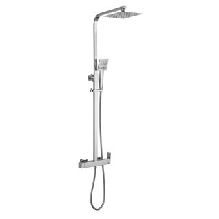 Kibath Columna De Ducha monomando cuadrada 73-122 cm CHE acabado cromo brillo fabricado en latón