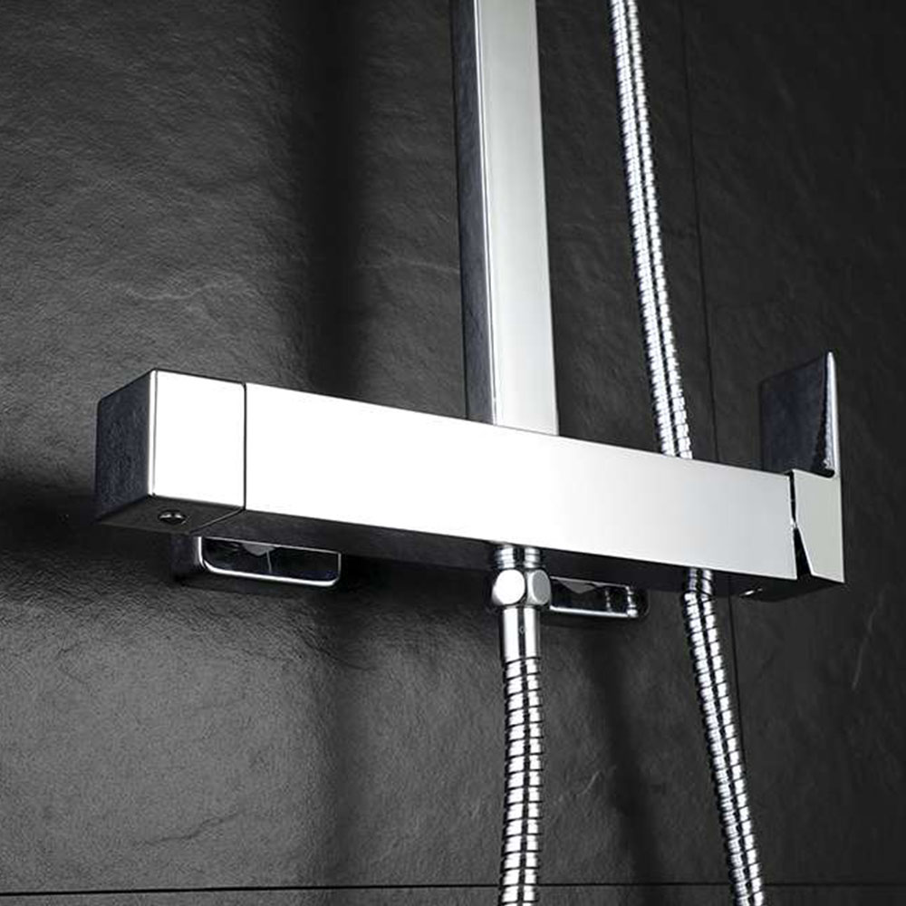 Kibath Columna De Ducha monomando cuadrada 73-122 cm CHE acabado cromo brillo fabricado en latón - Imagen 3