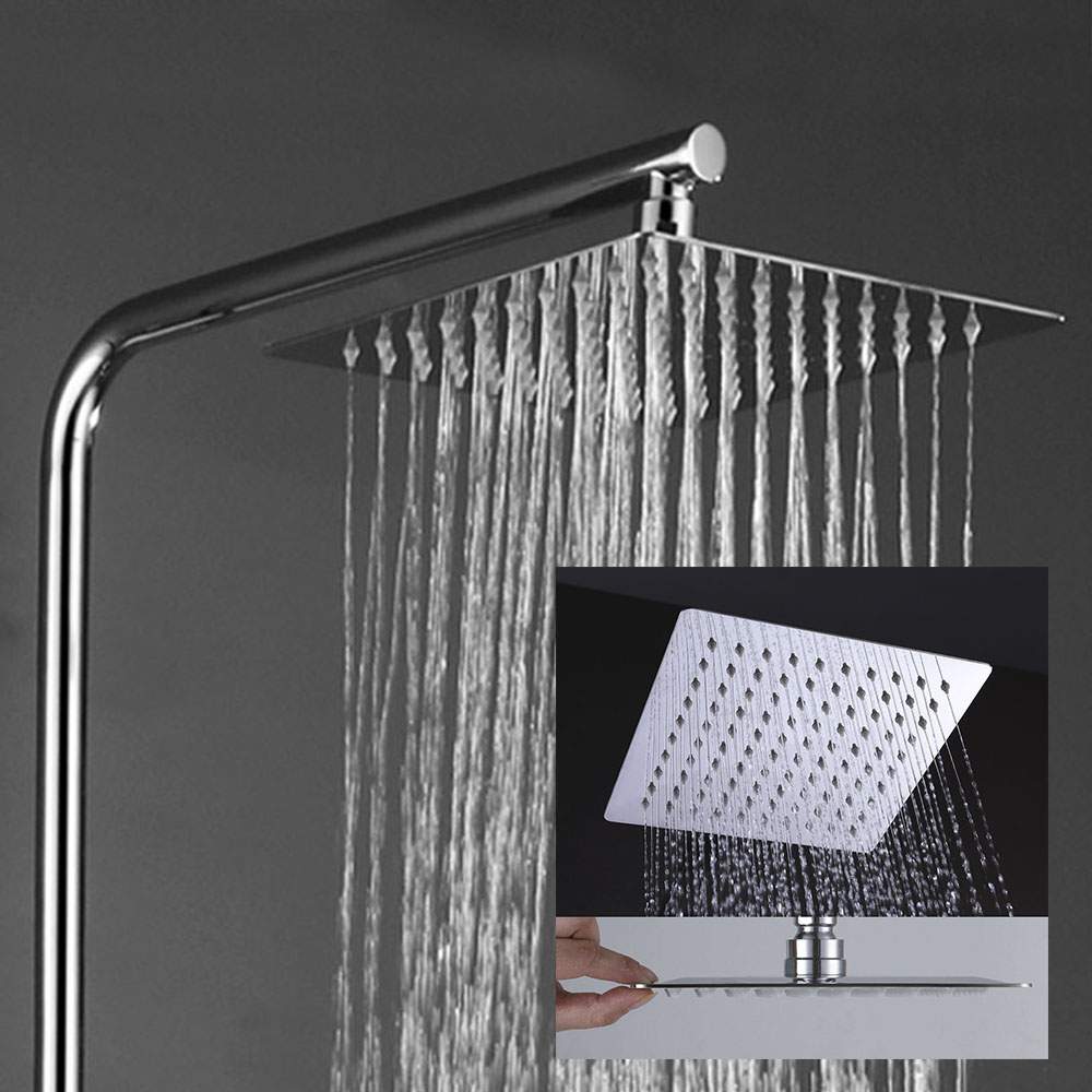 Kibath Columna De Ducha monomando cuadrada DUA acabado cromo brillo fabricado en latón - Imagen 3