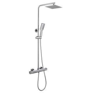 Kibath Columna De Ducha termostático cuadrada 75-125 cm acabado cromo brillo fabricado en latón