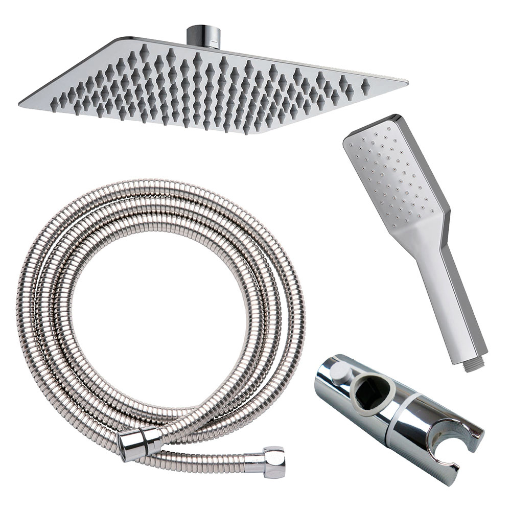 Kibath Columna De Ducha termostático cuadrada 75-125 cm acabado cromo brillo fabricado en latón - Imagen 4