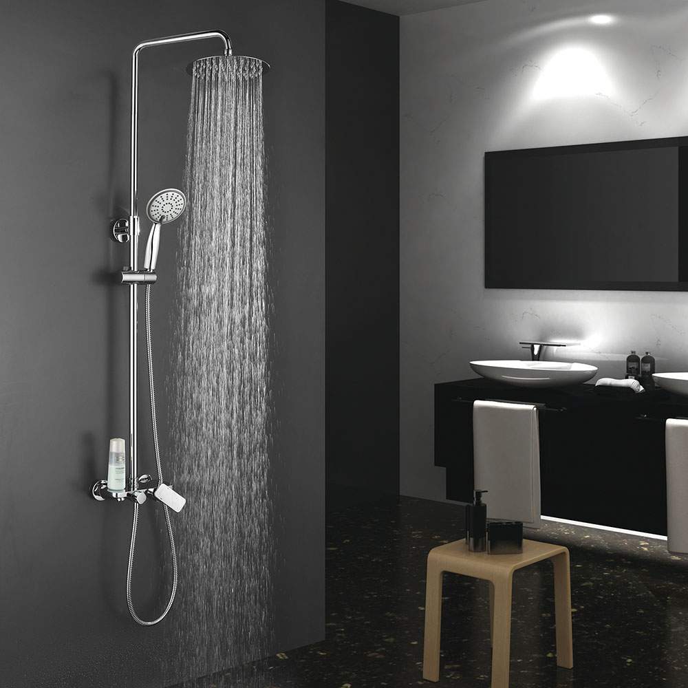 Kibath Columna De Ducha monomando redonda DUA acabado cromo brillo fabricado en latón - Imagen 9