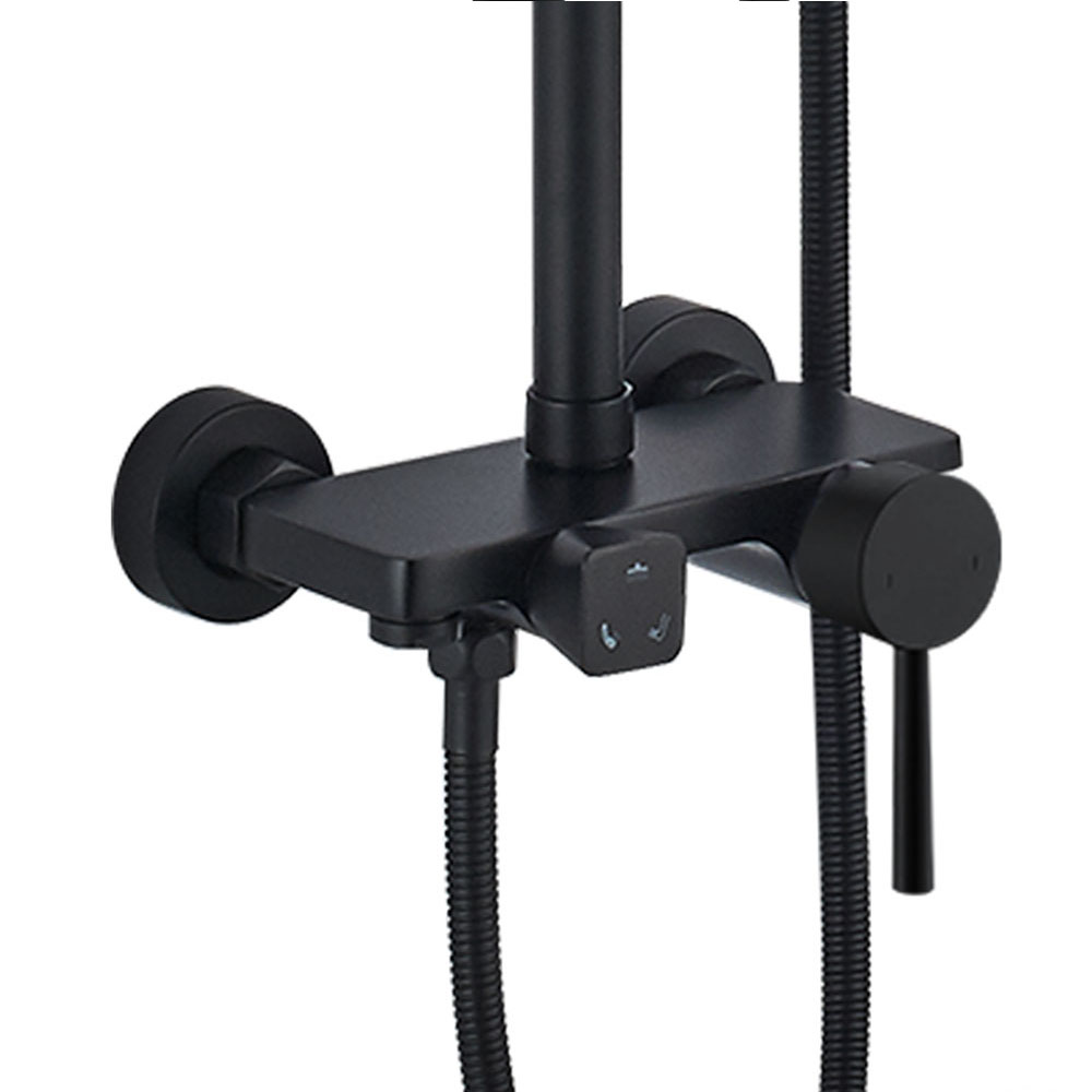 Kibath Columna De Ducha monomando redonda 96-136 cm OSO acabado negro mate fabricado en latón - Imagen 3
