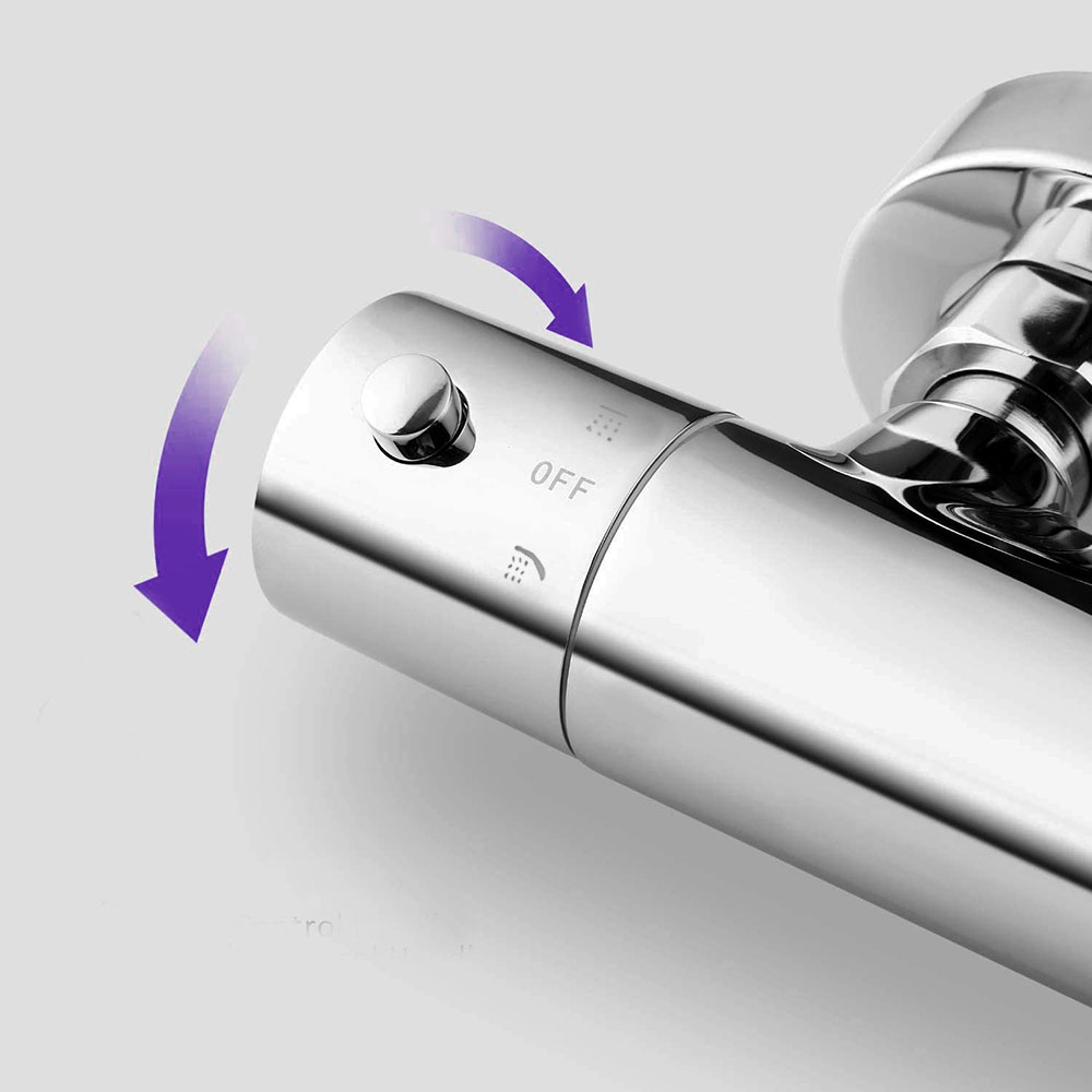 Kibath Grifo Para Columna De Ducha termostático acabado cromo brillo fabricado en latón - Imagen 6