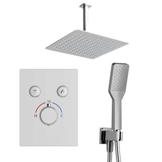 Kibath Grifo De Ducha Empotrada termostático PUL equipo de techo acabado cromo brillo fabricado en latón