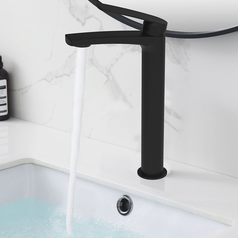 Kibath Grifo De Lavabo monomando DAK alto acabado negro mate fabricado en latón - Imagen 3