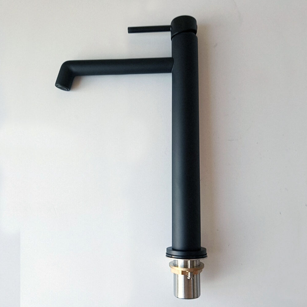 Kibath Grifo De Lavabo monomando OSO alto acabado negro mate fabricado en latón - Imagen 4