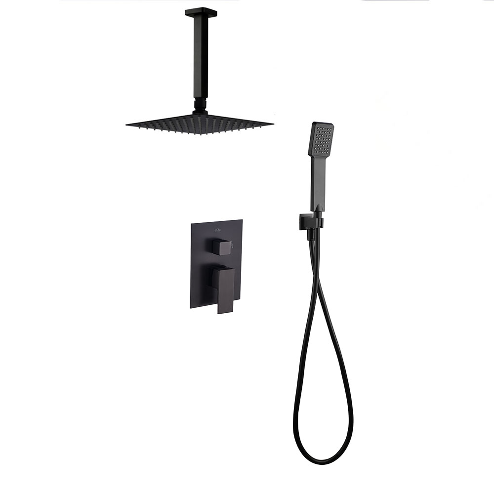 Kibath Grifo De Ducha Empotrada monomando CHE acabado negro mate fabricado en latón