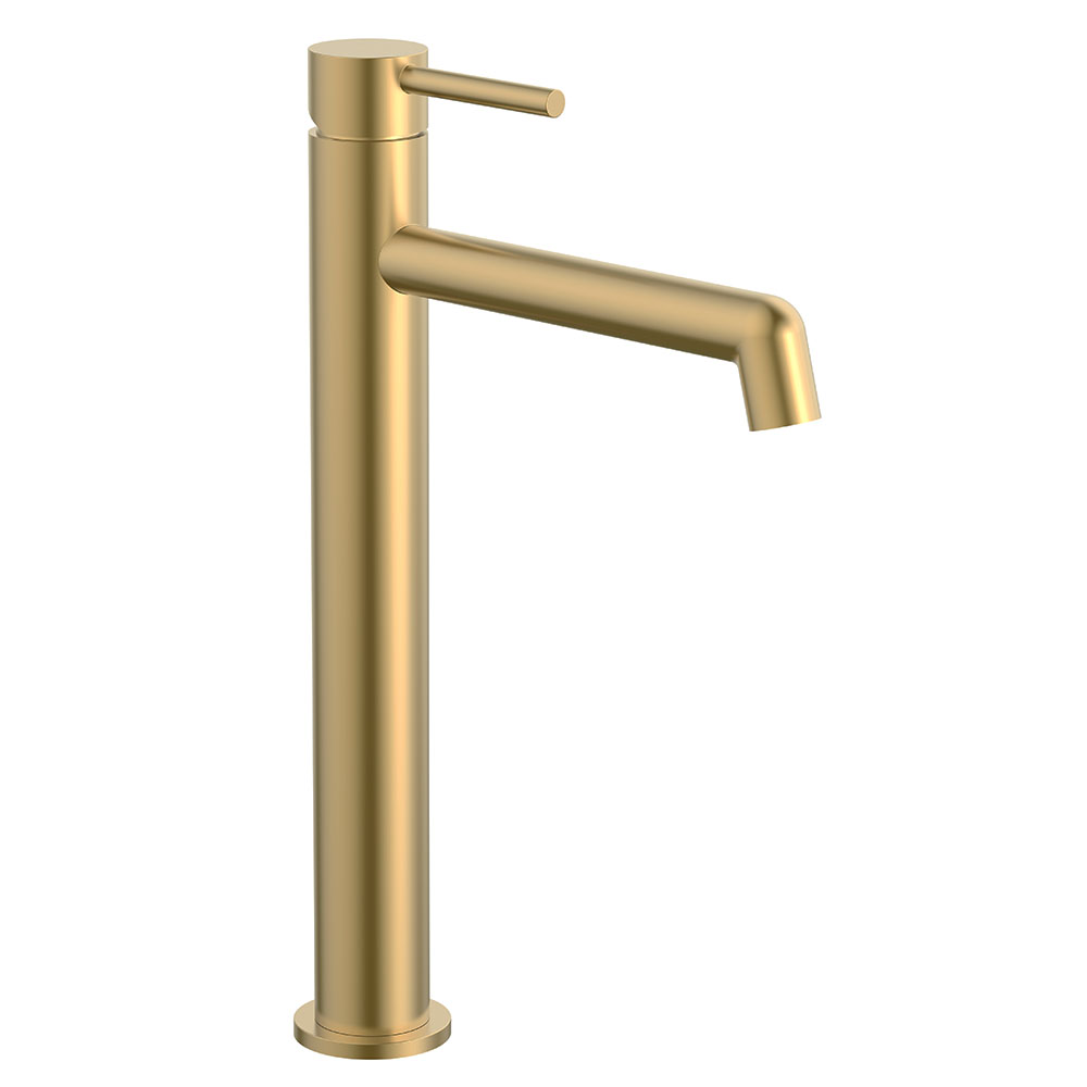 Kibath Grifo De Lavabo monomando OSO alto acabado oro cepillado fabricado en latón