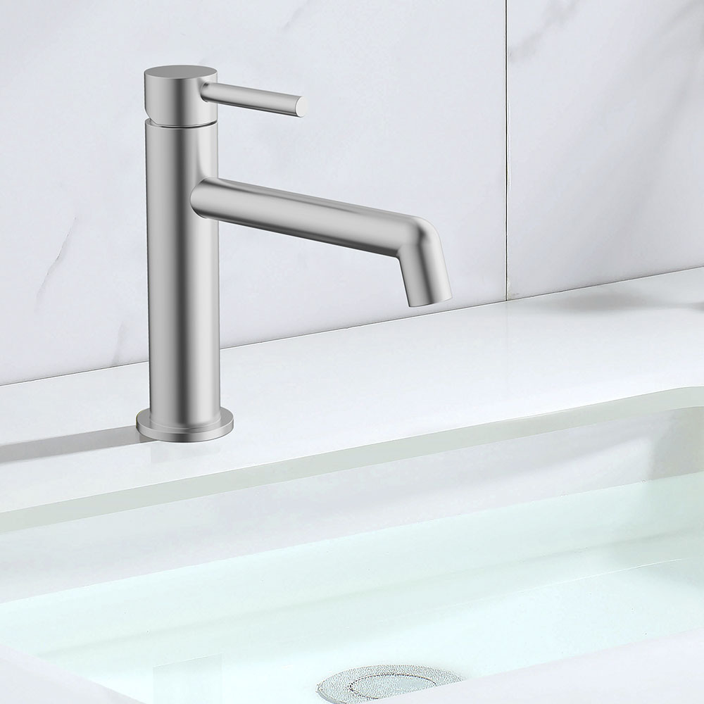 Kibath Grifo De Lavabo monomando OSO acabado niquel cepillado fabricado en latón - Imagen 2